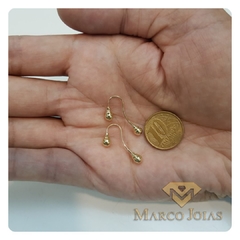 Brinco Anzol Bolas 5mm Ouro18K - comprar online