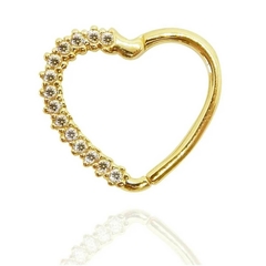Piercing Daith Coração Articulado com Pedra Ouro18K - comprar online