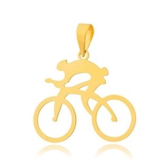 Pingente Bicicleta com Ciclista Ouro18K