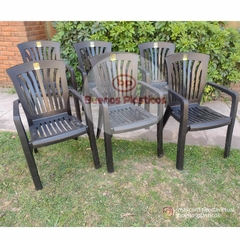 Set X 6 sillones de jardín Kansas negros