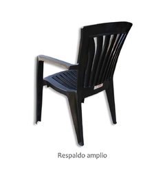 Silla sillón exterior kansas negro apilable reforzado - comprar online