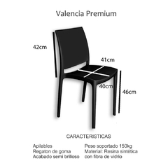6 Sillas Valencia negras - Sillas Plasticas BP
