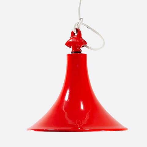 Lámpara Colgante Interior / Exterior Industrial - Cónica - Rojo