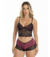 Baby Doll Sexy Cropped Conjunto Com Renda Lingerie Sem Bojo - loja online