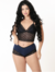 Imagem do Baby Doll Sexy Cropped Conjunto Com Renda Lingerie Sem Bojo