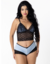 Baby Doll Sexy Cropped Conjunto Com Renda Lingerie Sem Bojo na internet