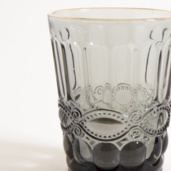 Vasos azulados con borde dorado Set x 6 (bajos) - comprar online