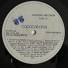 SANDRO BECKER - VOL 6 -1986 - BANANEIRA DISCOS - DISCO DE VINIL E CDS- FRETE GRÁTIS PARA TODO O BRASIL 