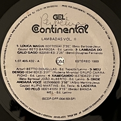 LAMBADAS, 1989 - VOLUME 2 - BANANEIRA DISCOS - DISCO DE VINIL E CDS- FRETE GRÁTIS PARA TODO O BRASIL 