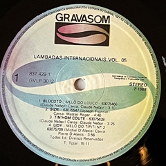 Lambadas Internacionais Volume 5, 1988 - BANANEIRA DISCOS - DISCO DE VINIL E CDS- FRETE GRÁTIS PARA TODO O BRASIL 