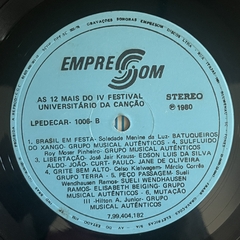 As 12 Mais IV Festival Universitário Da Canção - 1980 - BANANEIRA DISCOS - DISCO DE VINIL E CDS- FRETE GRÁTIS PARA TODO O BRASIL 