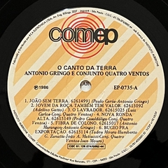 O CANTO DA TERRA - ANTONIO GRINGO E CONJUNTO QUATRO VENTOS, 1986 - BANANEIRA DISCOS - DISCO DE VINIL E CDS- FRETE GRÁTIS PARA TODO O BRASIL 