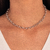 Colar Choker Elos Português - Ródio Branco