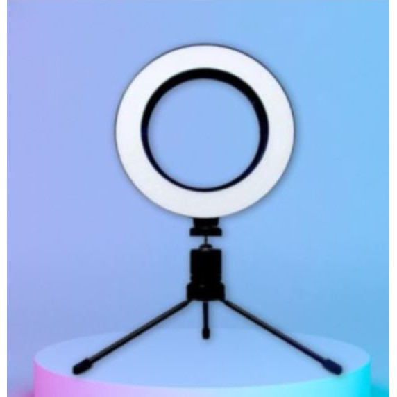 Ring Light de Mesa Blogueira Portátil Luminária De Led 6 Polegadas + Tripé  De 16 Cm