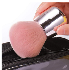 Pincel De Maquiagem Facial Pó Blush Base Rosa Kabuki - comprar online