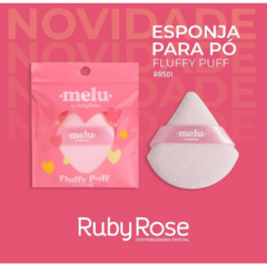 Esponja Para Pó Melu RRS01 Fluffy Puff Cor Ros