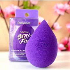 Esponja de Maquiagem Stay Fix Twofix Blender Ruby Rose Cor Roxo