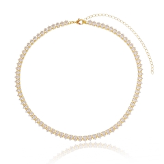 CHOKER RIVIERA GOTA CRAVEJADA ZIRCÔNIA BANHADO EM OURO 18K