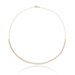 CHOKER RIVIERA NAVETE CRAVEJADA ZIRCÔNIA BANHADO EM OURO 18K