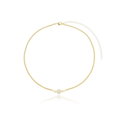 CHOKER SINGAPURA PINGENTE PEROLA BANHADO EM OURO 18K