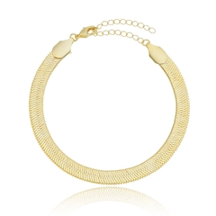 PULSEIRA FITA SNAKE BANHADO EM OURO 18K