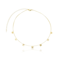 CHOKER PLAQUINHA QUADRADA BANHADO EM OURO 18K