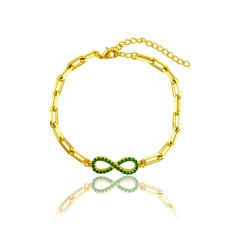 Pulseira infinito zircônia verde