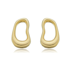 BRINCO SHANGHAI ORGANIC OVAL BANHADO EM OURO 18K