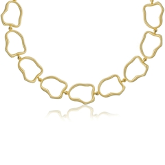 CHOKER HONG KONG ORGANIC ELOS BANHADO EM OURO 18K