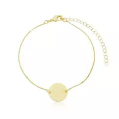 PULSEIRA MOEDA LISA BANHADO EM OURO 18K