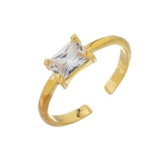 ANEL AJUSTAVEL CRISTAL BANHADO EM OURO 18K