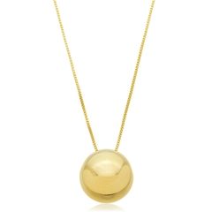 COLAR LONGO ESFERA G BANHADO EM OURO 18K