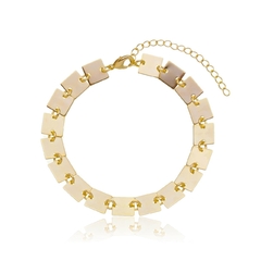 PULSEIRA PLAQUINHA QUADRADA BANHADO EM OURO 18K