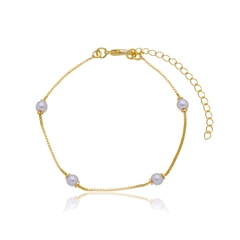 PULSEIRA PÉROLAS BABY BANHADO EM OURO 18K