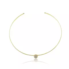 CHOKER ARO RÍGIDO PONTO DE LUZ BANHADO EM OURO 18K