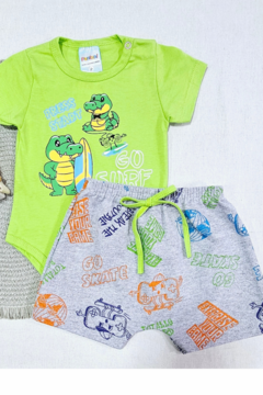 CONJUNTO BODY E SHORT BABY - Pingo de Gente Baby-Cupom: PRIMEIRACOMPRA