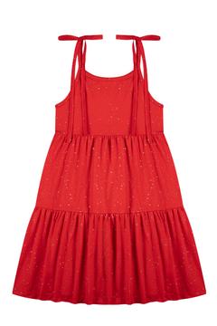 VESTIDO TRÊS MARIAS VERMELHO BRILHO