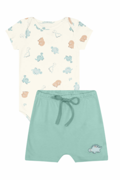 CONJUNTO BODY E SORT DINO VERDE