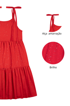 VESTIDO TRÊS MARIAS VERMELHO BRILHO - comprar online