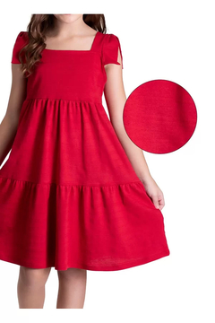 VESTIDO JACQUARD VERMELHO