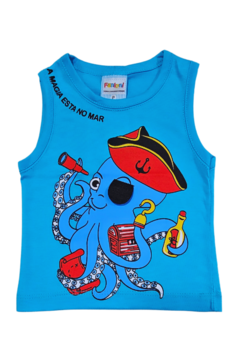 CAMISETA REGATA PIRATA BEBÊ - Pingo de Gente Baby-Cupom: PRIMEIRACOMPRA