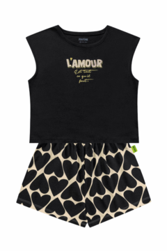 CONJUNTO LAMOUR INFANTIL - Pingo de Gente Baby-Cupom: PRIMEIRACOMPRA