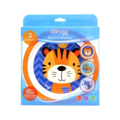 KIT 3 PRATOS - TIGRE/DINO/SUBMARINO - Pingo de Gente Baby-Cupom: PRIMEIRACOMPRA