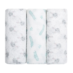 CUEIRO SWADDLE SOFT ESTAMPADO 1,0M X 80CM CONTEM 03 UN COELHINHO