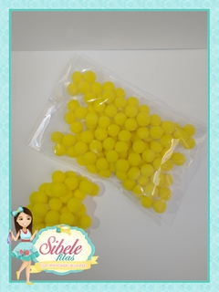 Pompom 1 Cm Amarelo Neon Pacote - 100 uni