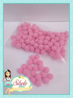 Pompom 1 Cm Rosa Shock Pacote - 100 uni