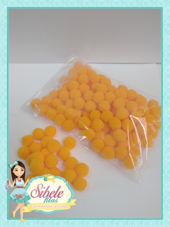 Pompom 1 Cm Amarelo Gema Pacote - 100 uni