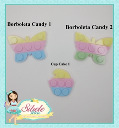 Aplique Borboleta e Cupcake Candy - Unidade