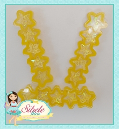 Placa Hair Clip Acrílico 3D Estrela Amarela - Unidade