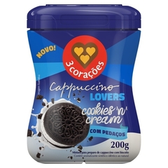 Cappuccino Solúvel Cookies and Cream 3 Corações Lovers 200g